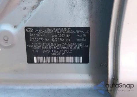 2012 Hyundai Elantra Gls from USA, damaged, VIN 5NPDH4AE9CH129602